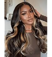 Nadula Bye Bye Knots Glueless Butterscotch Highlight Body Wave 7x5 Pre Cut Lace Front Wigs Human ...