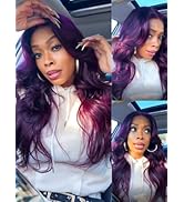 Nadula Bye Bye Knots Glueless Black Cherry Loose Body Wave Drawstring Wigs Human Hair with with F...