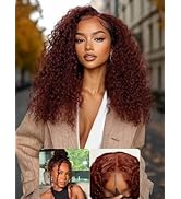 Nadula Bye Bye Knots Reddish Brown Curly Drawstring Wig Human Hair, Glueless Pre Cut 7x5 HD Lace ...