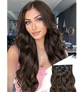 KooKaStyle Clip in Hair Extensions for Women with Thinning Hair，7PCS 20 Inch Thick Long Wavy Hair...