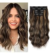 Kookastyle Clip in Hair Extensions 6PCS Short Synthetic Hair Extensions Soft Wavy Curly Hairpiece...