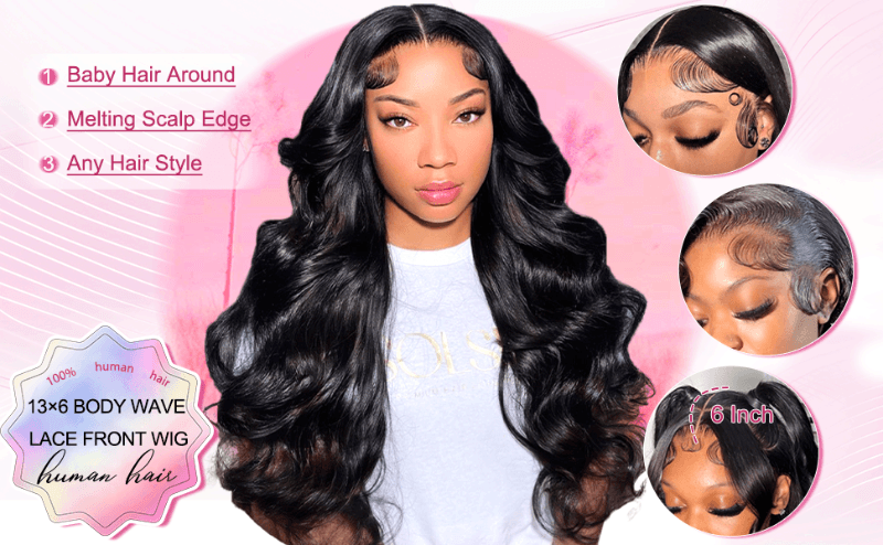 Body Wave Lace Front Wigs Human Hair 