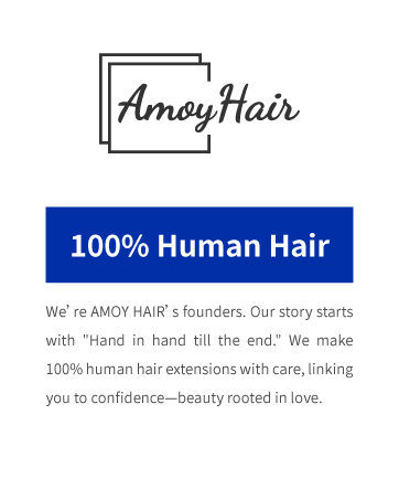 AMOY HAIR 100% Human hair Klein Blue Minimalist luxury Hair Extensions