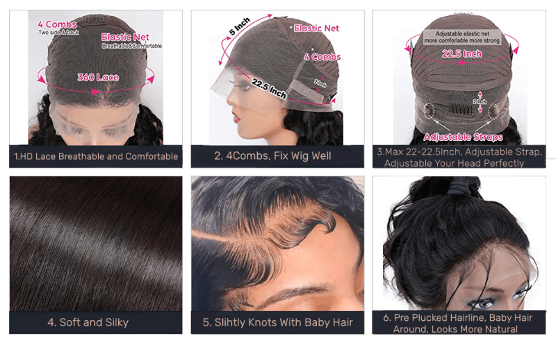360 full lace frontals wig