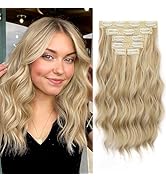 Kookastyle Clip in Hair Extensions 6PCS Short Synthetic Hair Extensions Soft Wavy Curly Hairpiece...