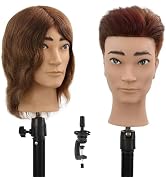 Stancia Barber Mannequin Head Male, Mannequin Head Human Hair for Practicing Haircut, Cosmetology...