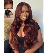 Nadula 7X5 No Slip Reddish Brown Body Wave Drawstring Wig Human Hair, Glueless Pre Cut Bye Bye Kn...