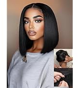 Nadula Bye Bye Knots Glueless Straight Bob Drawstring Wig Human Hair Pre Plucked, Pre Cut 7x5 HD ...