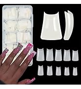 ASONRL 500Pcs Natural Duck Nail Tips, 10 Sizes Pre Shaped Professional Duck Nails Tips Press Ons ...