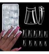 ASONRL 500Pcs Clear Duck Nail Tips, 10 Sizes Pre Shaped Professional Duck Nails Tips Press Ons Ha...