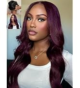 Nadula Bye Bye Knots Glueless Black Cherry Loose Body Wave Drawstring Wigs Human Hair with with F...