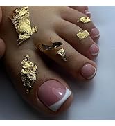ASONRL French Tip Press On Toenails, 24 Pcs Short Square Nude Toe Press On Nails with Nail Glue, ...