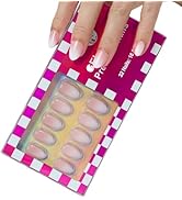 ASONRL 32 PCS Short Almond Ombre Press on Nails- French Tip Gel Nail Fake Nails, 16 Sizes Glue On...