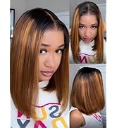 Nadula Blonde Piano Highlight Blunt Bob Straight Wig Human Hair - Glueless Pre Cut 7x5 HD Bye Bye...