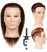 Stancia Mannequin Head, Male Mannequin Head with 100% Human Hair, 14
