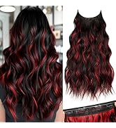KooKaStyle Invisible Wire Hair Extensions with Transparent Headband Adjustable Size 4 Secure Clip...