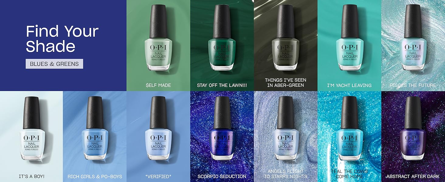 OPI Nail Lacquer Nail Polish | Opaque Dark Blue Green Crème Chip Resistant Nail Polish