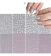 AZPEPSI 12 Sheets Moon Star Nail Art Stickers Decals Self-Adhesive Pegatinas Uñas Gold Silver Nai...