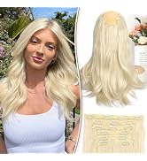 KooKaStyle Clip in Hair Extensions Thick Long Straight Hair Extensions Upgrade Soft Lace Weft Lig...