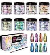 LET'S RESIN Chameleon Chunky Flakes, Resin Supplies-8 Color Intense Colorshift Pigment Powder for...