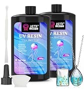 LET'S RESIN UV Resin, Upgraded 500g Crystal Clear UV Resin Hard, Low Odor Ultraviolet Epoxy Resin...