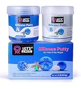 LET'S RESIN Silicone Putty,1LB/40A Silicone Mold Making Kit, Non-Toxic,Strong&Flexible, Easy 1:1 ...