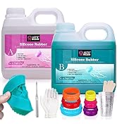 LET'S RESIN Super Elastic Silicone Mold Making Kit 10A,70.5oz Jade Green Mold Making Liquid Silic...