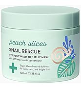 Peach Slices | Snail Rescue Intensive Treatment Wash-Off Face Mask | 95% Snail Mucin | For Dark S...