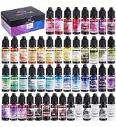 LET'S RESIN 48pcs Concentrated Alcohol Ink Set, Vibrant Colors Alcohol-Based Resin Ink for Epoxy ...