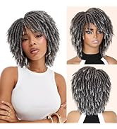 HANNE Dreadlock Wig Short Twist Wigs for Black Women & Men Afro Curly Synthetic Faux Locs Braided...