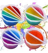 LET'S RESIN Silicone Split Cups,4Pcs Thicken&Reusable Resin Mixing Cups with 2-5Channels,Dividers...