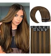 Sué Exquisite Straight Hair Extensions Clip in Long Synthetic Hair Extensions 20 inches Thick Hai...