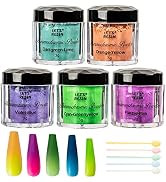 LET'S RESIN Thermochromic Pigment Powder Temperature Activated That Changes at 88°F-5 Colors Chan...