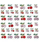 40 Pcs Cherry Nail Charms for Acrylic Nails - Mixed Gold and Silver 3D Alloy Rhinestone Shinny Na...