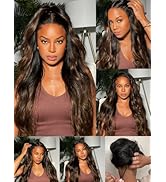 Nadula Bye Bye Slip Chestnut Brown Ombre Yaki Straight Glueless Drawstring Wig Human Hair Pre Plu...