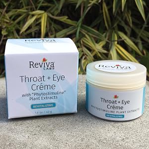 reviva labs throat eye cream wrinkles dark spots crows feet natural gluten free vegan plant extract
