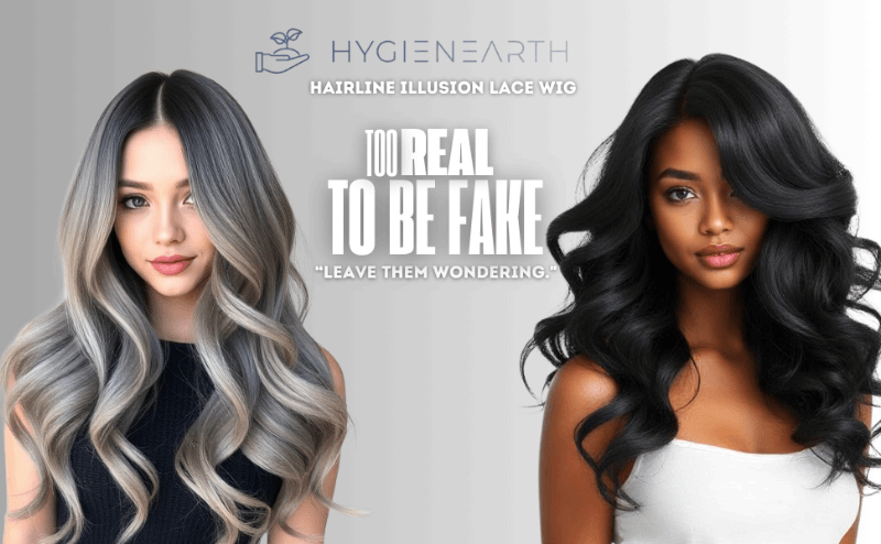 Hair Wig grey & black