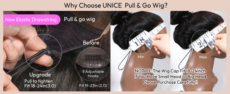 unice easicontour kinkycurly v part wigs human hair for women glueless wear go wigs