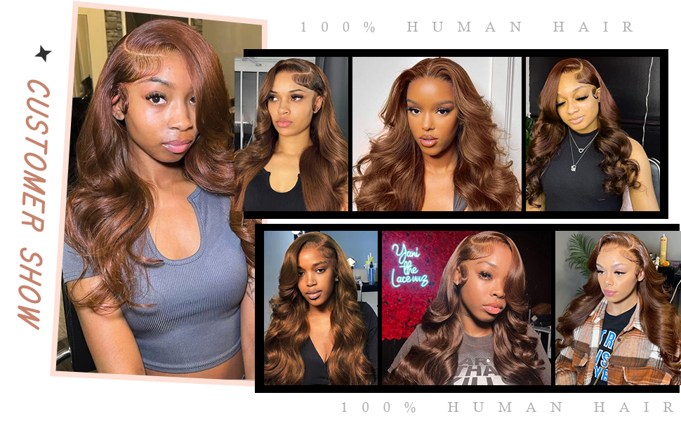 Chocolate Brown Lace Front Wigs Human Hair