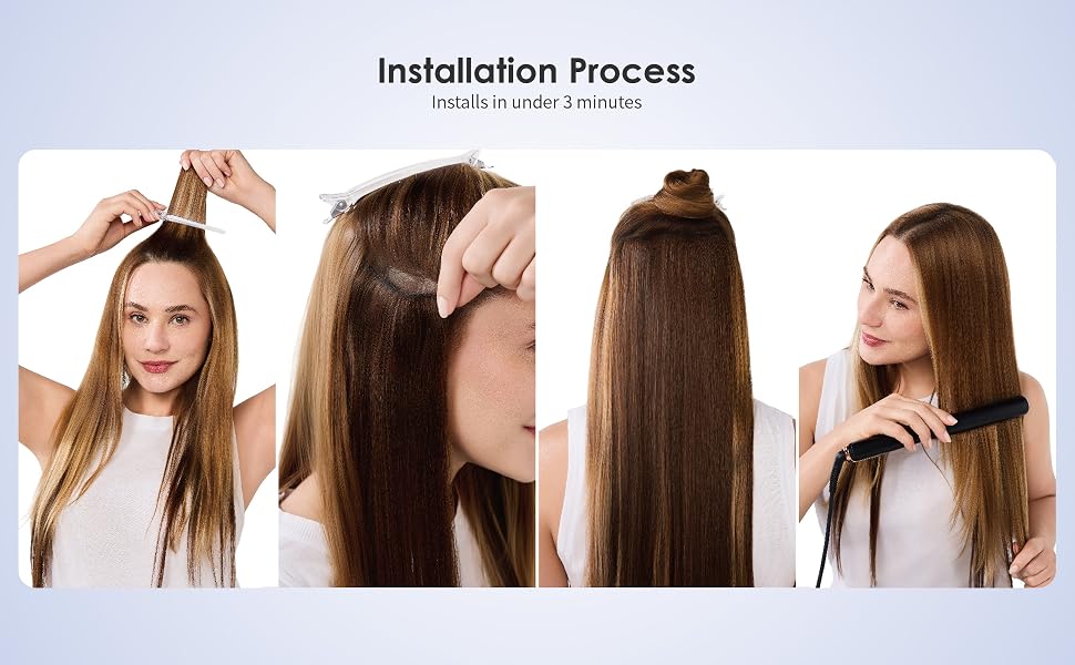 100% Human hair Klein Blue Minimalist luxury Halo Hair Extensions