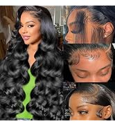 Smabuity 30 Inch 13X6 Body Wave Lace Front Wigs Human Hair HD Lace Frontal Wigs Human Hair 180% D...