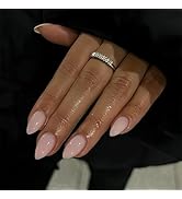 KQueenest Dusty Pink Press on Nails Short Almond - 30 Pcs Reusable Fake Nails Glue on, Thick Natu...