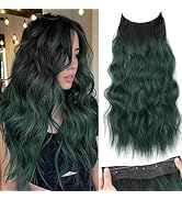 KooKaStyle Invisible Wire Hair Extensions with Transparent Headband Adjustable Size 4 Secure Clip...