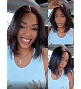 Nadula Yaki Straight Bob Drawstring Wig Human Hair Glueless Pre Cut 7x5 HD Bye Bye Knots Lace Fro...