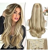 KooKaStyle Clip in Hair Extensions Thick Long Straight Hair Extensions Upgrade Soft Lace Weft Lig...