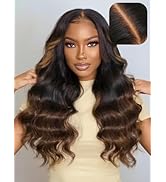 UNICE Bye Bye Knots 7x5 Pre Cut Lace Glueless Wig Chestnut Brown Ombre Loose Wave Wig Invisible K...