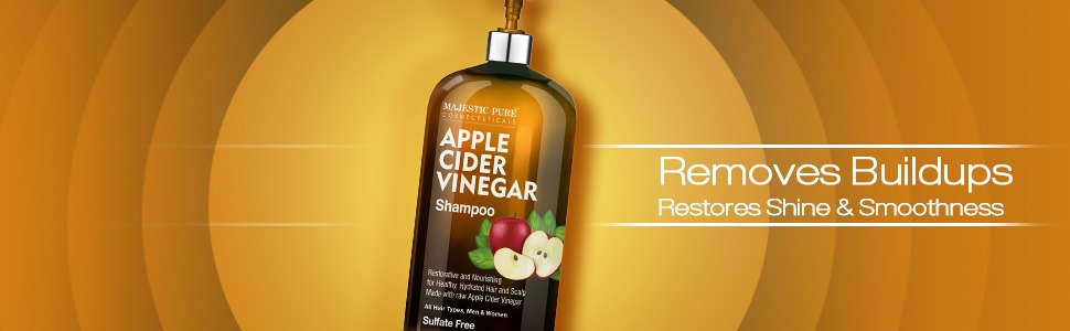 majestic pure apple cider vinegar shampoo dry itchy scalp shinny strong hydrated hair best natural