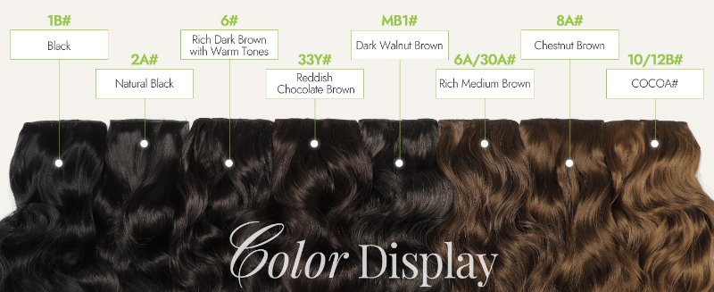 black color, dark brown color, light brown color display