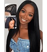 UNICE EasiContour V Part Wigs Human Hair Yaki Straight Glueless Wigs Human Hair Clip in Vpart Wig...