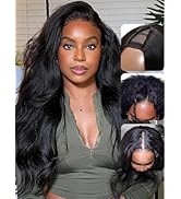 UNICE EasiContour V-Part Wigs Human Hair Kinky Straight Glueless Clip in V-Part Wigs Magic Leave ...